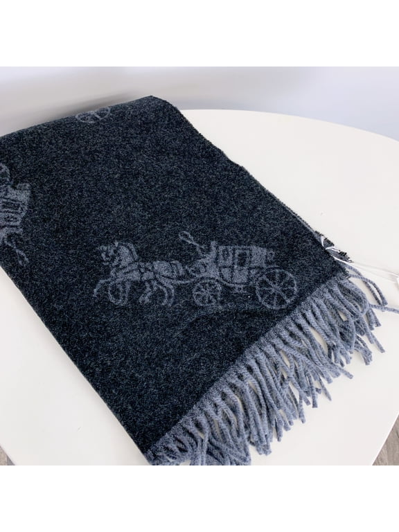 F76387 Horse And Carriage Oversized Muffler In Black
