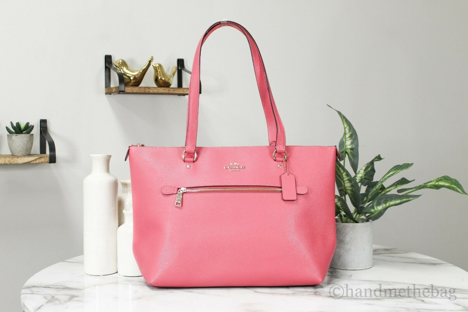 Coach (F79608) Signature Coated Canvas and Leather Gallery Tote
