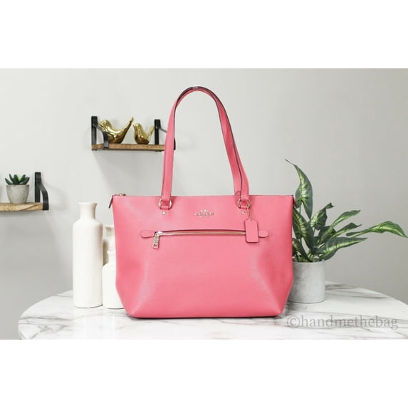 Coach (F79608) Signature Coated Canvas and Leather Gallery Tote Handbag (Fuchsia)
