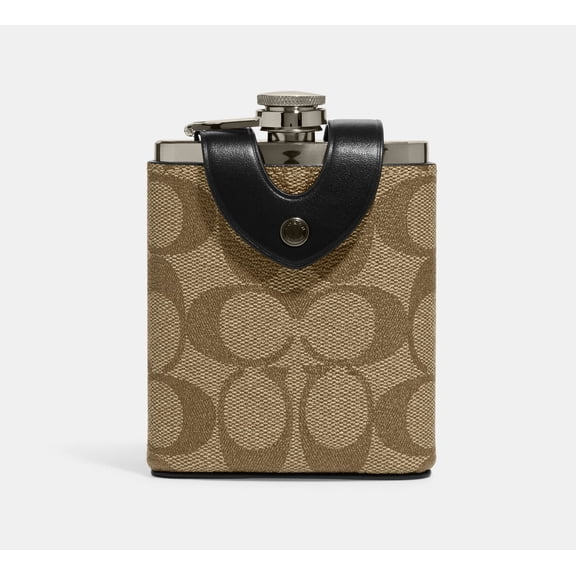 Coach Flask (Khaki, Signature Canvas)