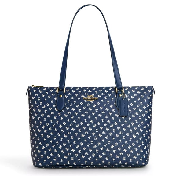 Coach Women’s Gallery Tote Bag with Floral Print (Blue)