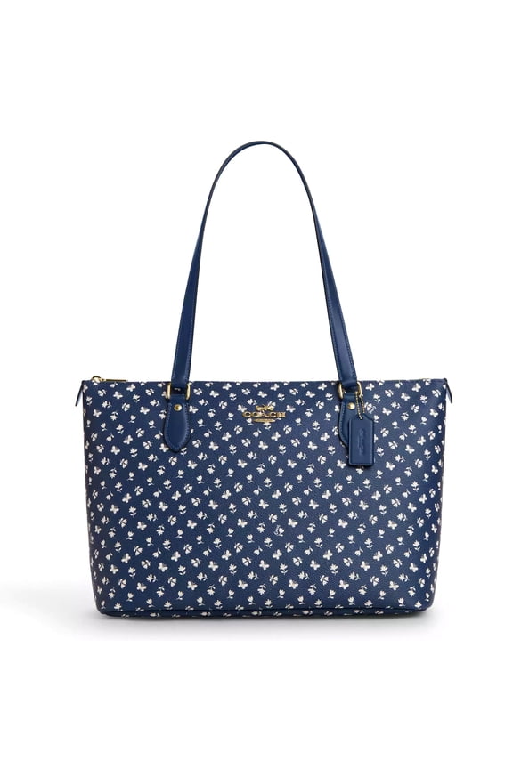 Women’s Gallery Tote Bag with Floral Print (Blue)