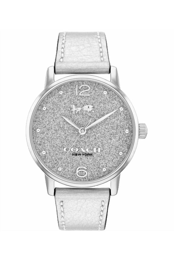 Grand 14504433 Silver Logo Dial Leather Strap 36MM Womens Watch