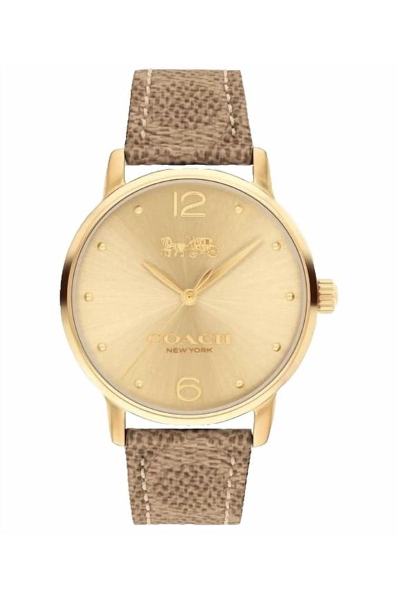 Grand 14504436 Gold Logo Dial Brown Leather Strap 36MM Womens Watch