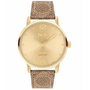 Coach Grand 14504436 Gold Logo Dial Brown Leather Strap 36MM Womens Watch