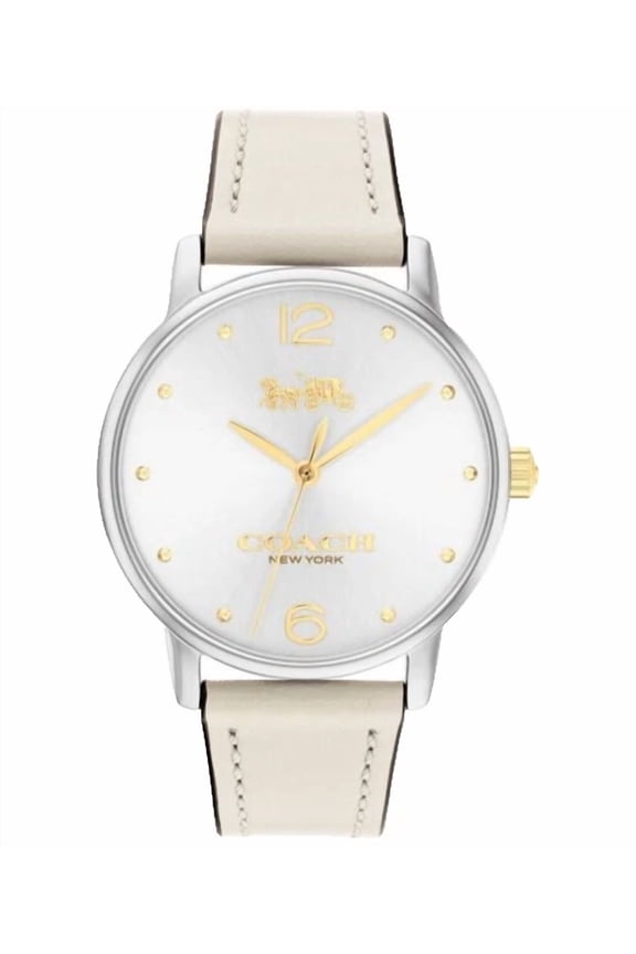 Grand 14504453 Silver White Logo Dial Leather Strap 36MM Womens Watch