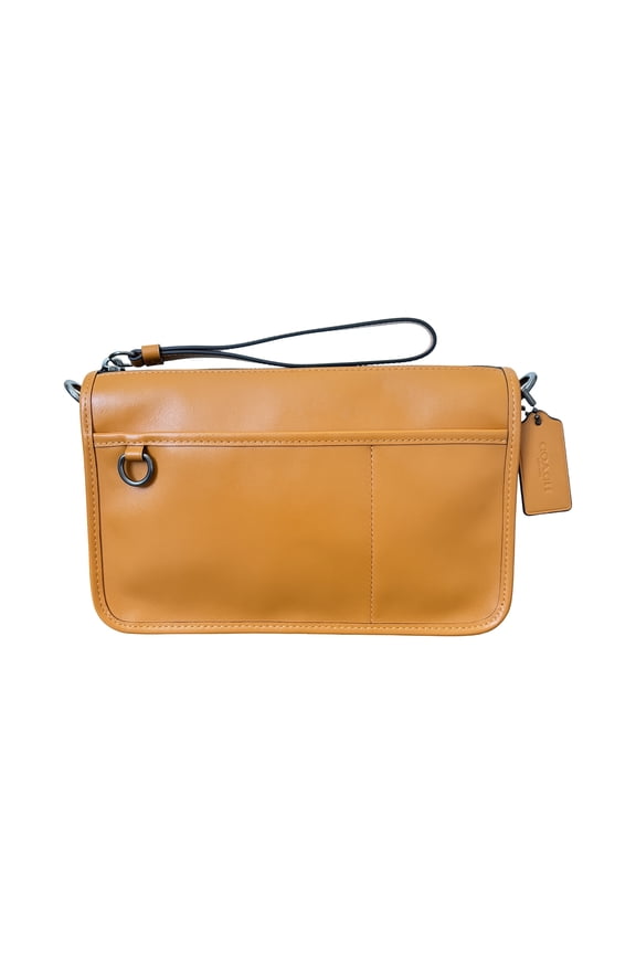 Heritage Small Convertible Smooth Leather Crossbody Bag Butterscotch