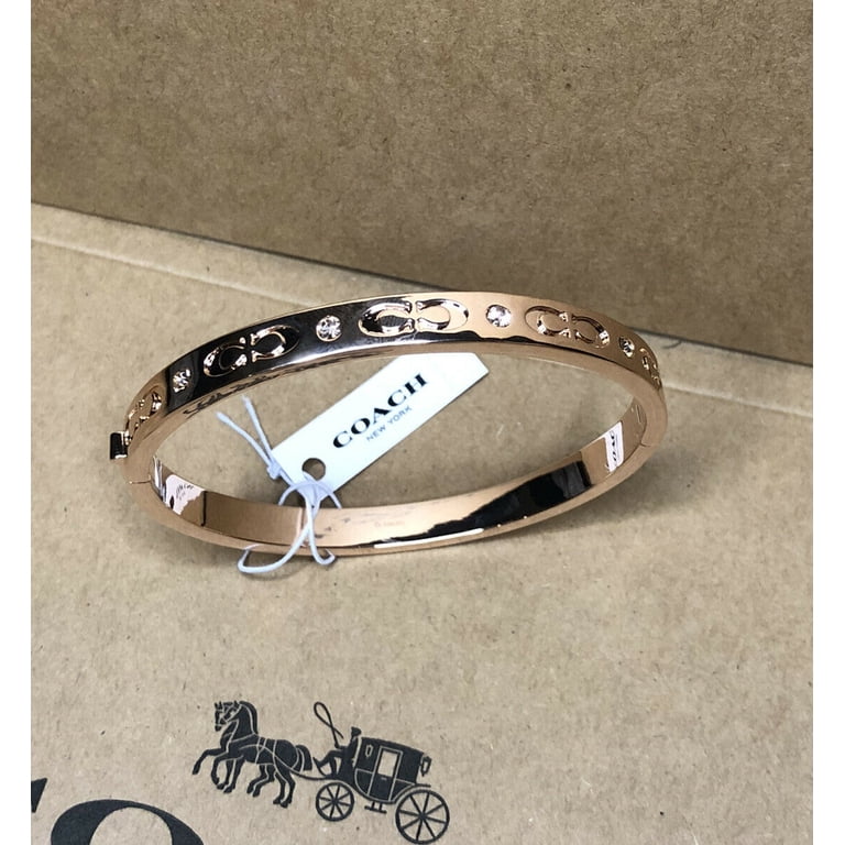 Coach Hinged Bangle Bracelets, Rose Gold-Tone, 2.5  display picture 3