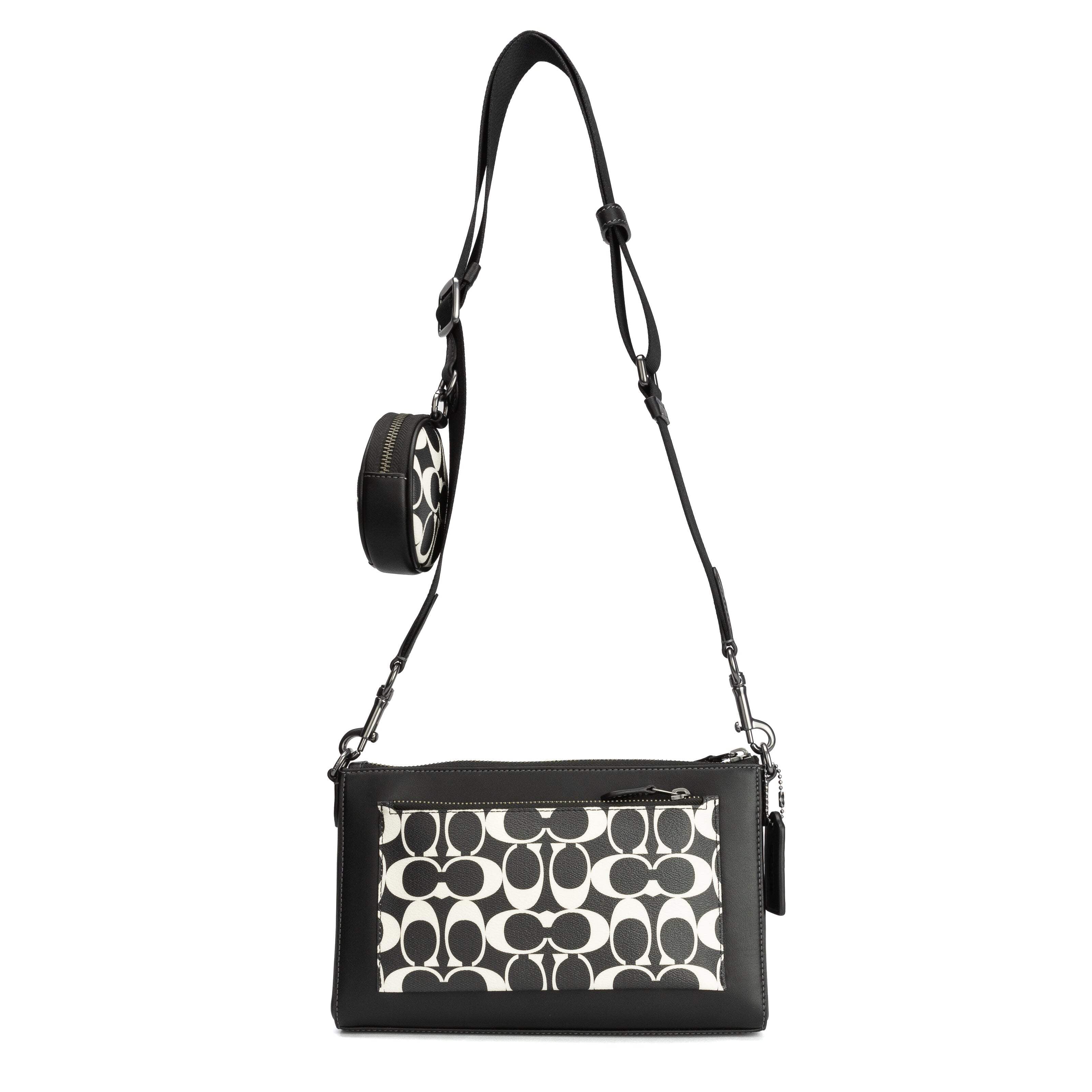 Coach shops black signature crossbody