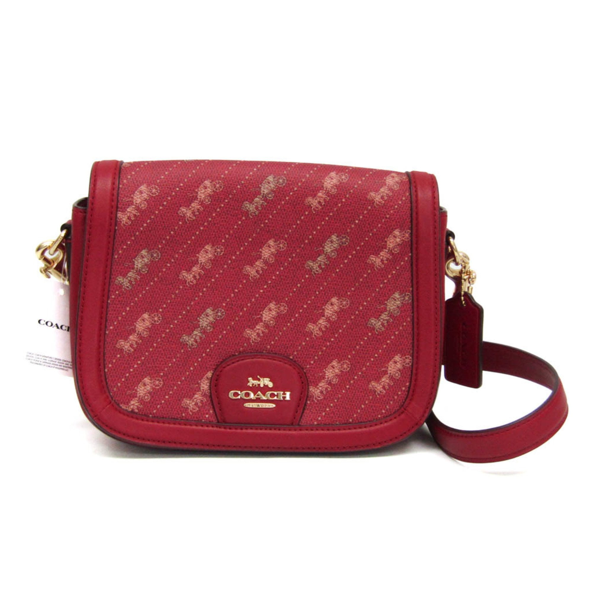 PreOwned Coach Horse And Carriage Red Leather Shoulder Bag