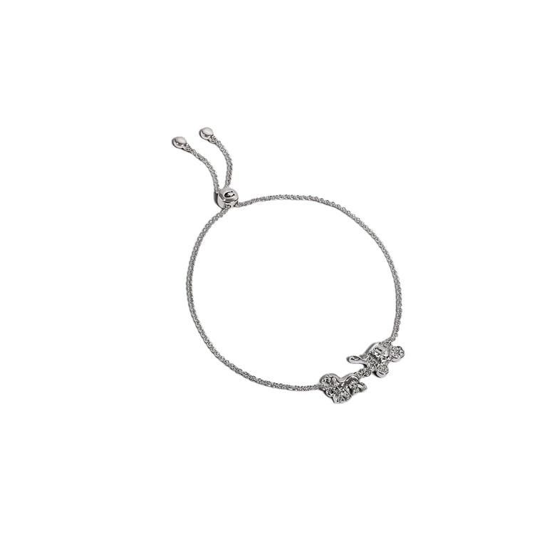 COACH Silver Horse And Carriage Slider Bracelet, Material Type 