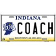 thumbnail image 1 of Coach Indiana Novelty Metal License Plate 24" x 12" Large, 1 of 1