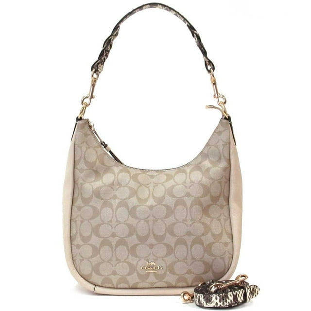 COACH Designer Jules Hobo Bag with Zip Top in Signature Canvas