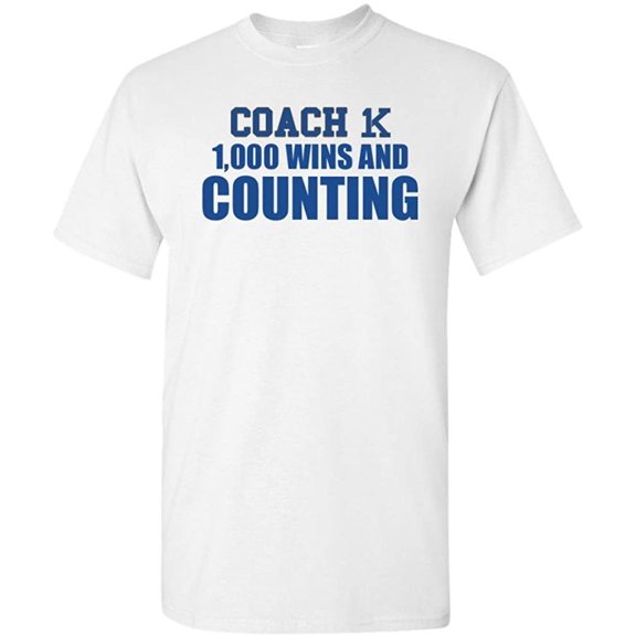Coach K 1000 1K Wins And Counting Basketball Adult T-Shirt Tee