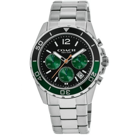Coach Kent Black & Green Chronograph Dial Steel Men's Watch 14602557