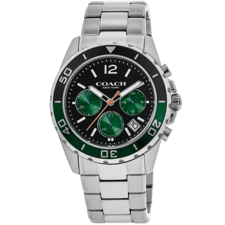 Coach Kent Black & Green Chronograph Dial Steel Men display picture 1