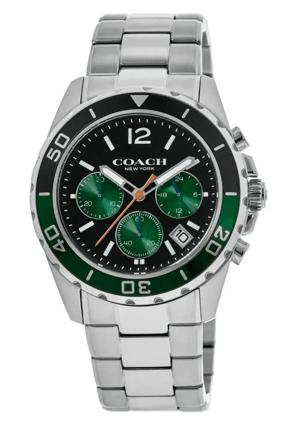 Kent Black & Green Chronograph Dial Steel Men's Watch 14602557