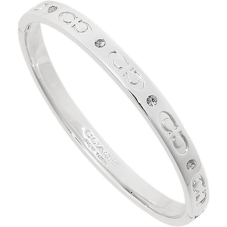 ブレスレット COACH Kissing C Bangle Bracelet F59083 COACH Jewelry: Silver Plated Metal Kissing C Hinged Bangle