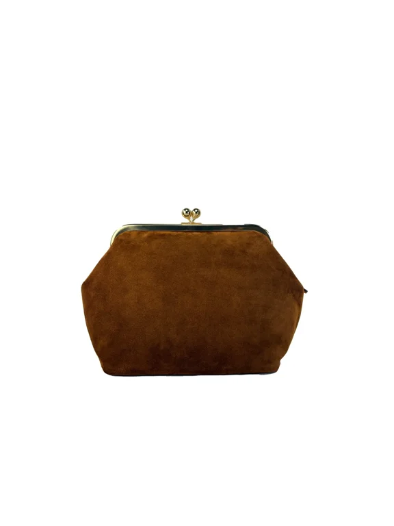 Kisslock Frame 27 Suede Bag