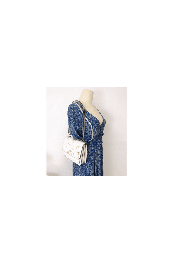 Klare Crossbody In Signature Canvas With Hula Print (Chalk / Glacier White Multi)