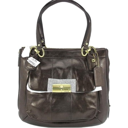 Coach Kristin Metallic Leather North South Tote, Bronze