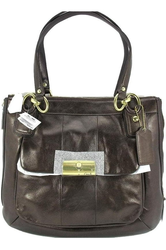 Kristin Metallic Leather North South Tote, Bronze