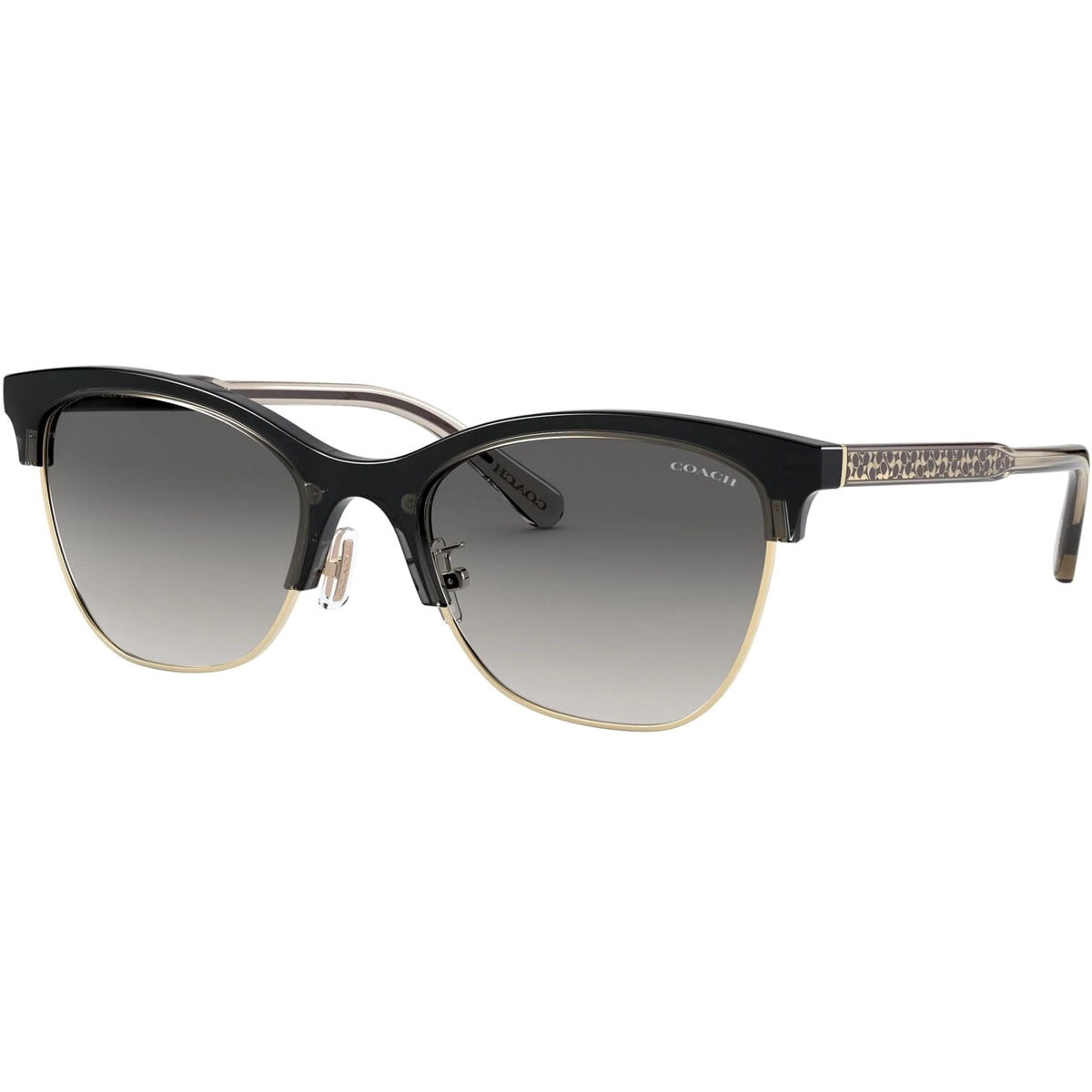 Coach L1113 HC 8277 Plastic Womens Square Sunglasses Transparent Grey