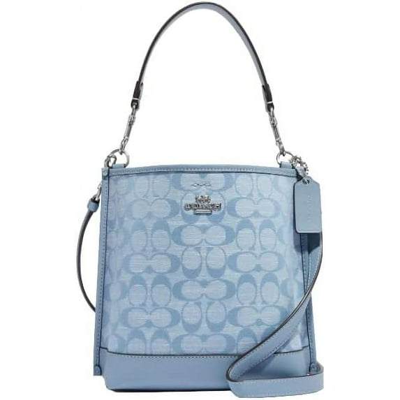 Coach Leather Floral Women's Double Face Leather Bucket Bag Crossbody