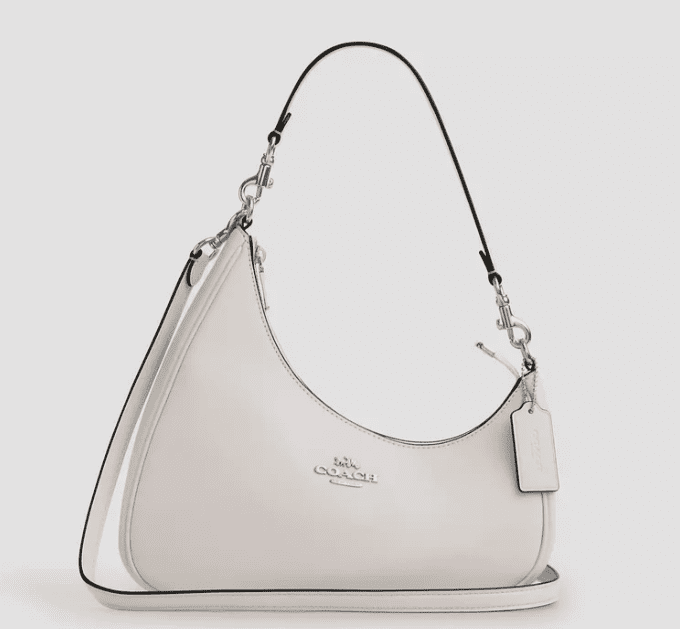 Leather Twisted Teri Shoulder Bag Purse Chalk