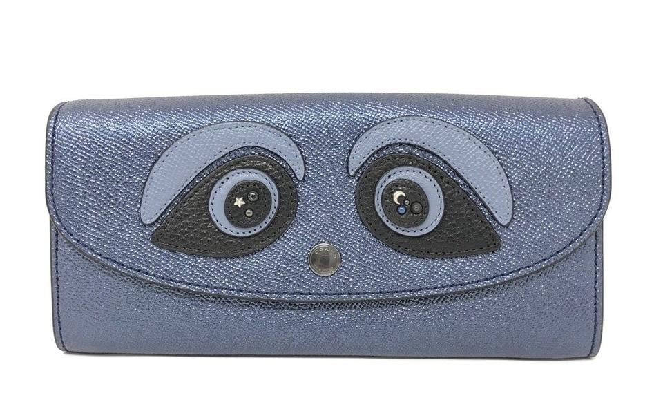 Coach Limited Edition Ace Bear 2 Slim Envelope Wallet in Metallic Navy Walmart Business Supplies