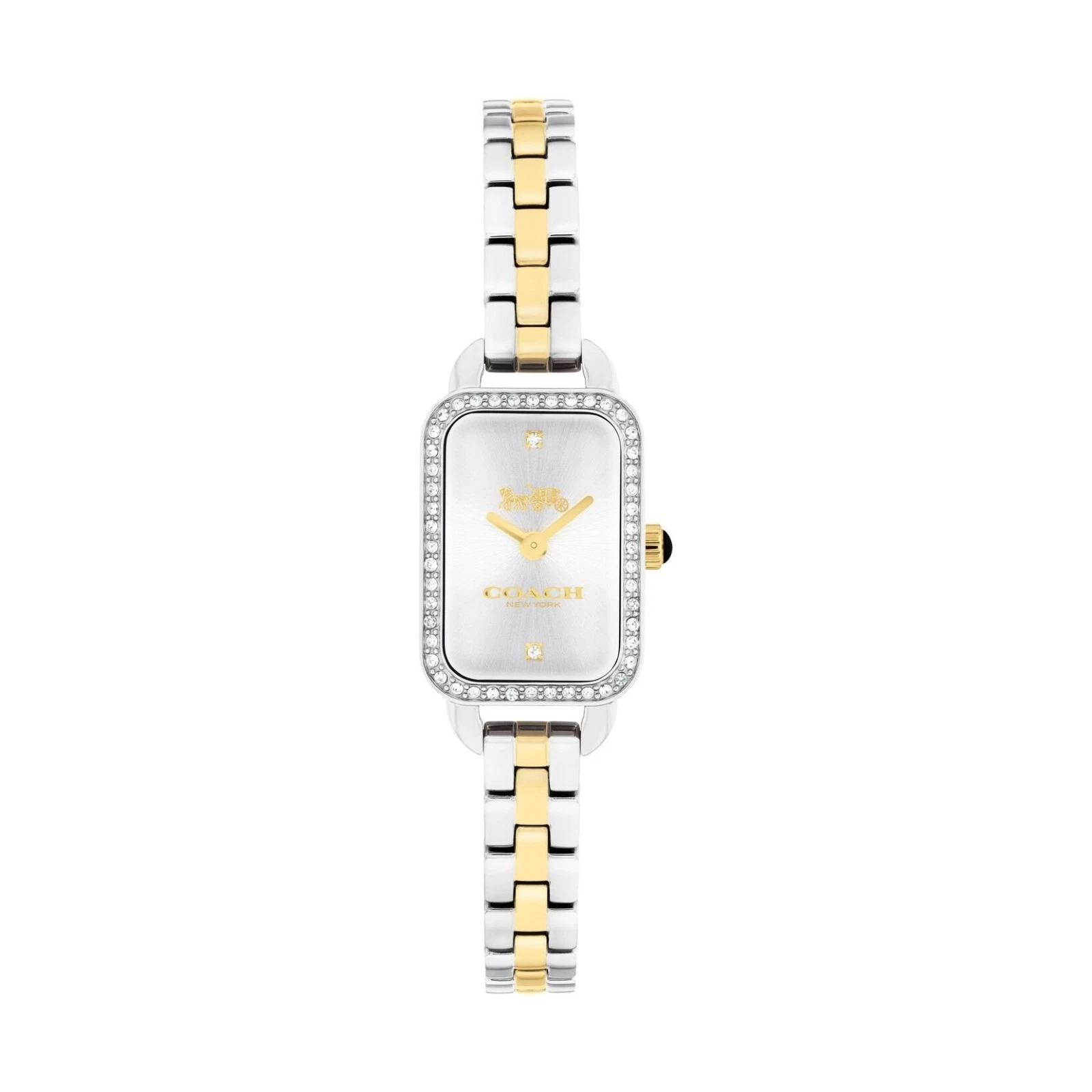 Coach Ludlow 14504549 Silver White Logo Dial Two Tone Bracelet Women's Watch