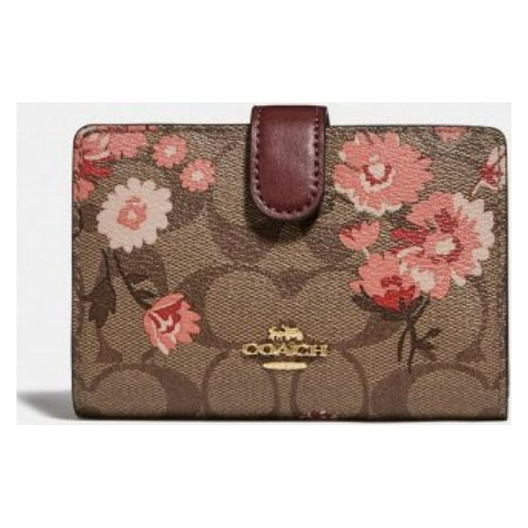 Coach Medium Corner Zip Wallet in Signature Canvas with Prairie