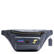 Coach Mens Heritage Smooth Leather Medium Belt Bag with Pins Midnight