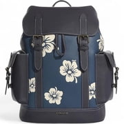 Coach Mens Hudson Backpack In Signature Canvas With Aloha Floral Print - Gunmetal/Denim/Cream