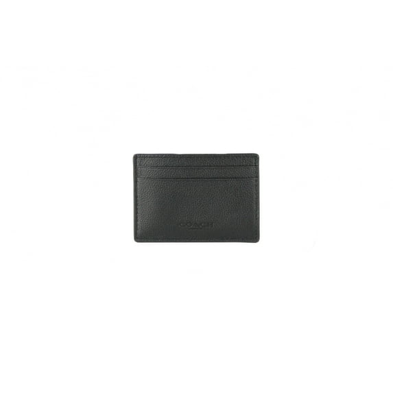 Coach Men's Money Clip Card Case Calf Leather Wallet, F75459 (Black)