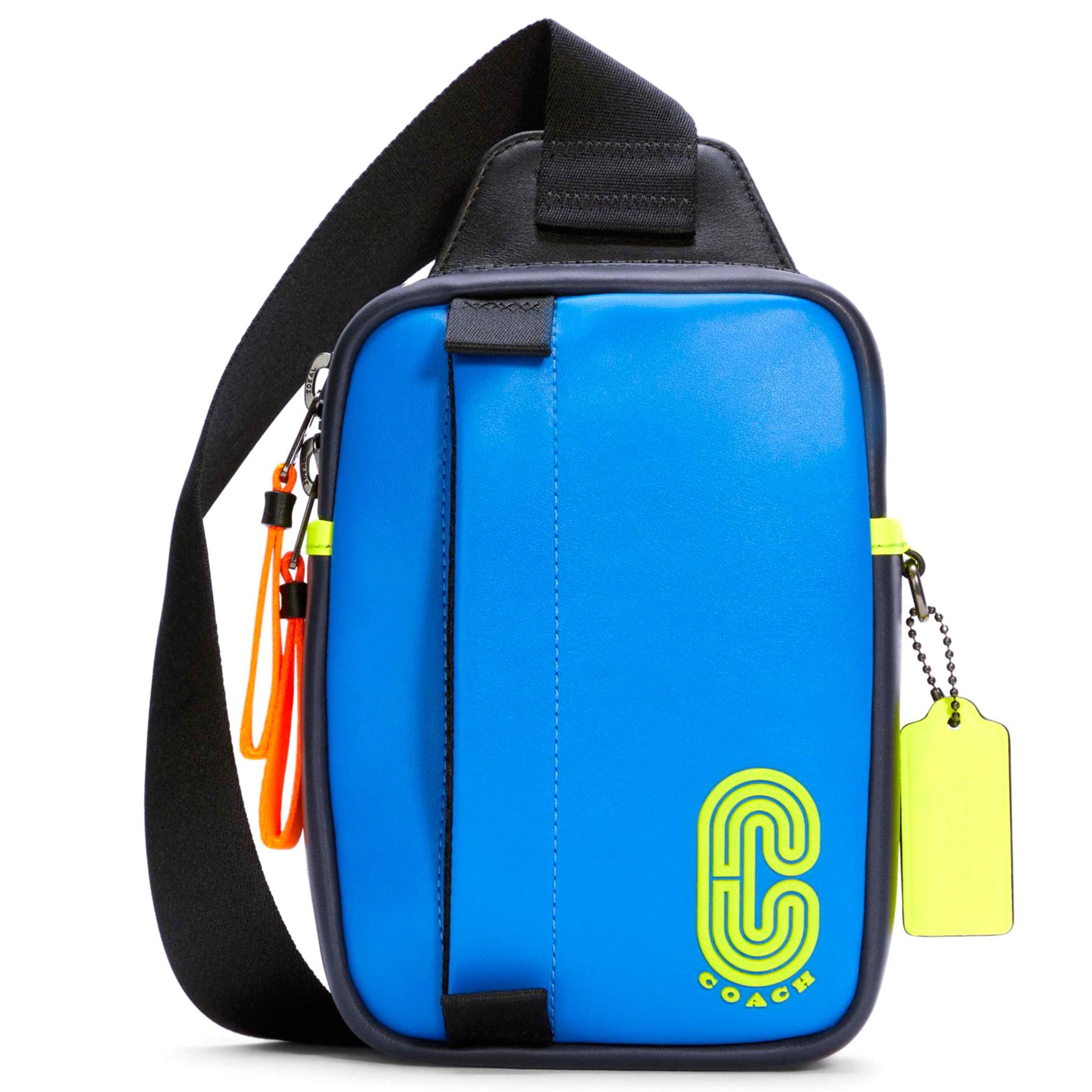 Coach Men s Refined Calf Leather Mini Edge Sling Pack Blue Multi Walmart