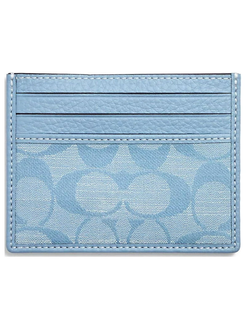 Coach Men's Slim Id Card Case In Signature Chambray (Light Blue