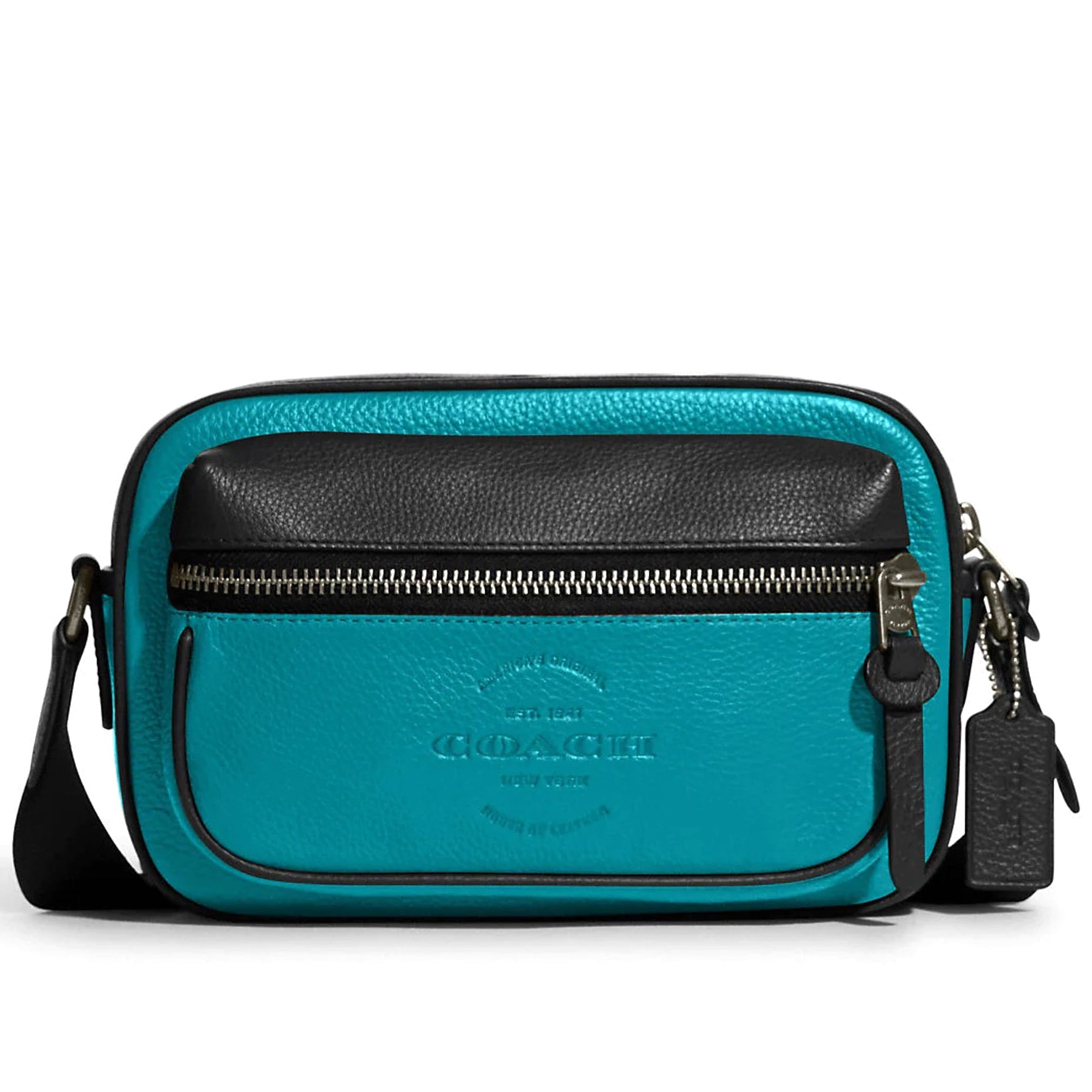 Coach Men's Thompson Small Pebbled Leather Zip Around Camera