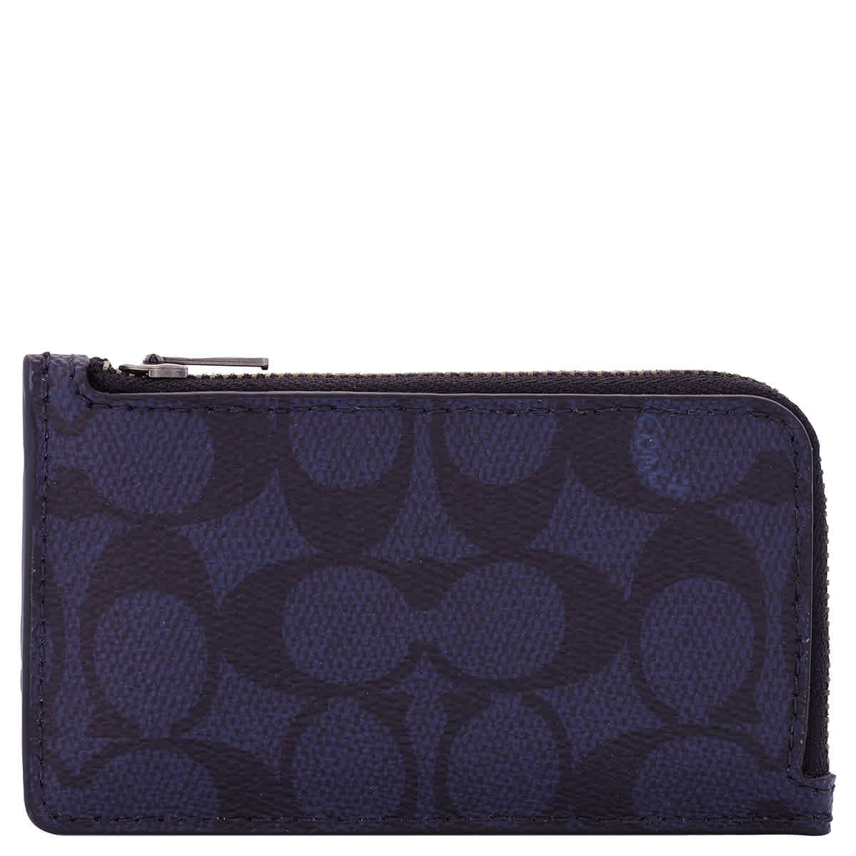 Coach Midnight Lzip Card Case In Signature Canvas