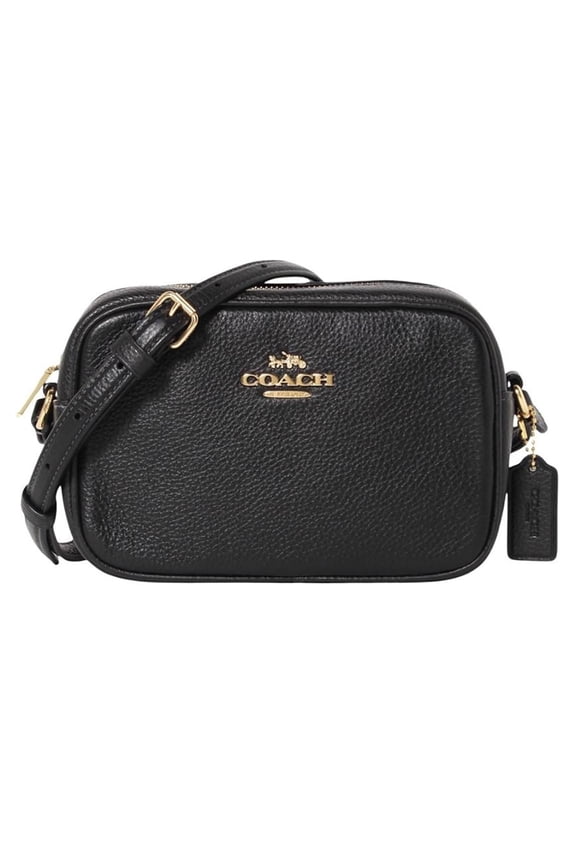 Women's Mini Jamie Camera Crossbody Bag in Pebbled Leather (Black)