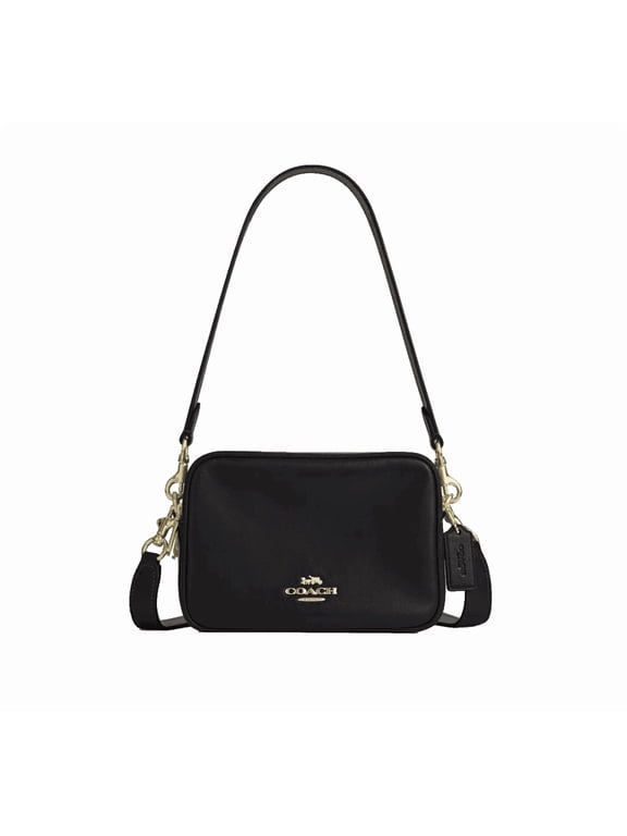 Women's Mini Carey Double Zip Crossbody Bag in Smooth Leather (Black)