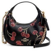 Coach Womens Carmen Mini Crossbody Bag with Cherry Print Black Multi
