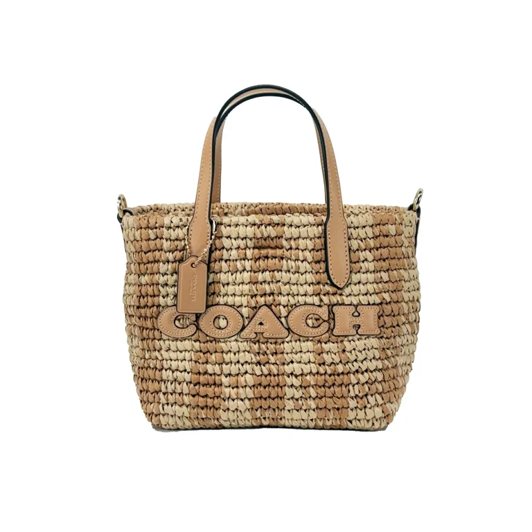 Coach, Mini City Gingham Straw Tote Crossbody Bag, Beige - Walmart.com