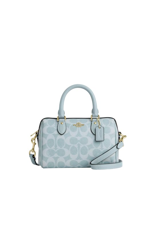 Mini Rowan Crossbody Bag In Signature Canvas (Light Blue)