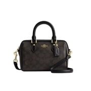 Coach Mini Rowan Crossbody Bag In Signature Canvas Walnut/Black