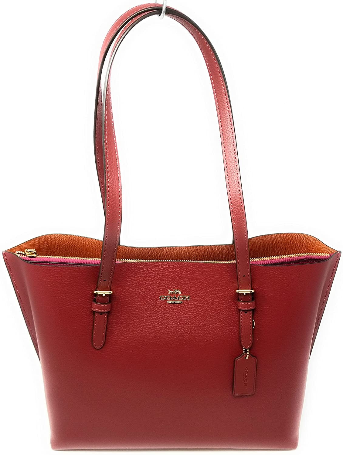 Coach Mollie Tote 1671 Pebble Leather - Cherry - Walmart.com