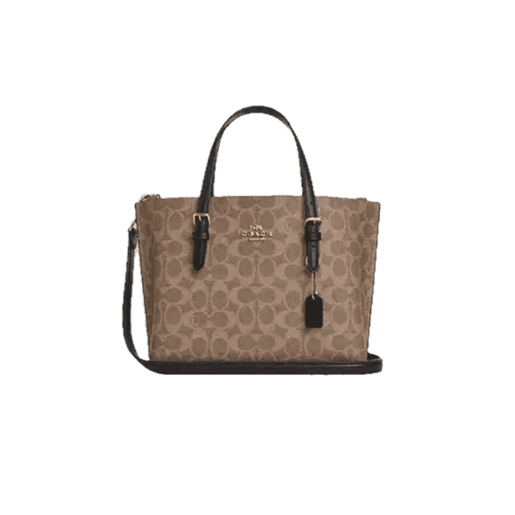 Coach Mollite Tote Bag 25 In Tan/Black