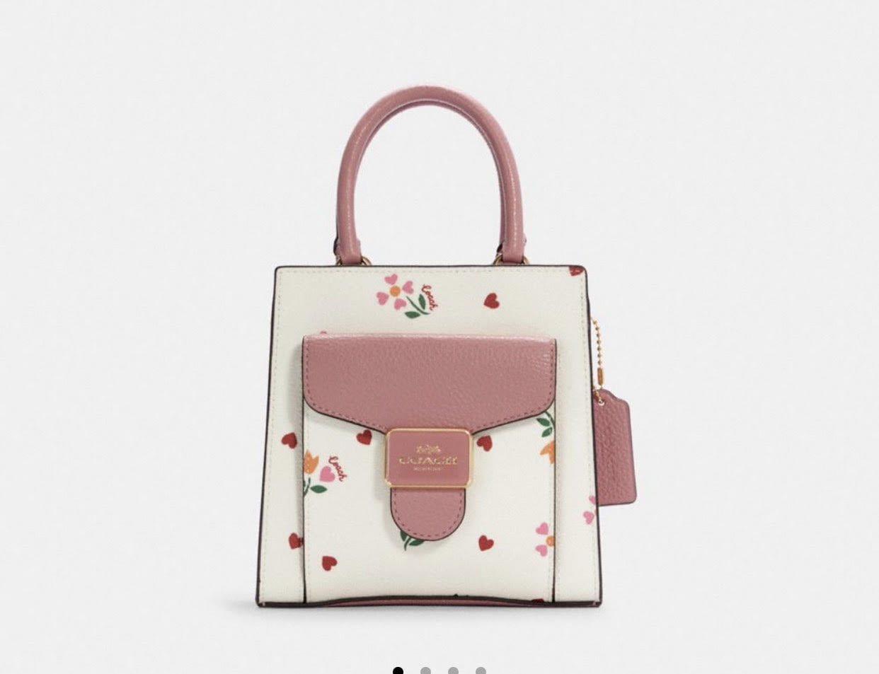 Coach NWT Mini Pepper Crossbody W/Heart Petal Print- Canvas