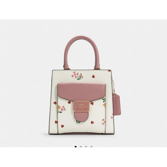 Coach NWT Mini Pepper Crossbody W/Heart Petal Print- Canvas/Leather C7599