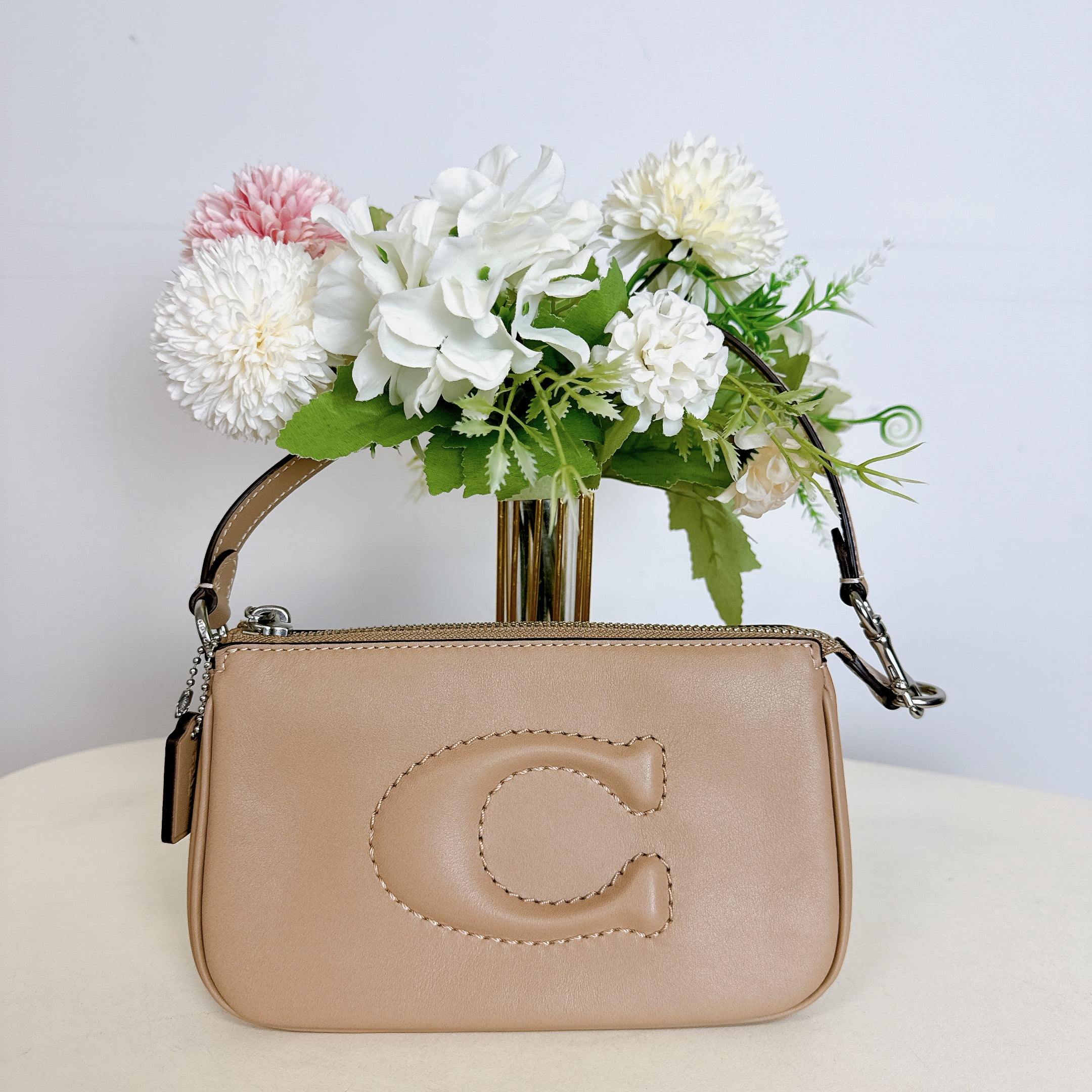 Coach Nolita 19 CR364 Taupe Leather Convertible Shoulder Bag